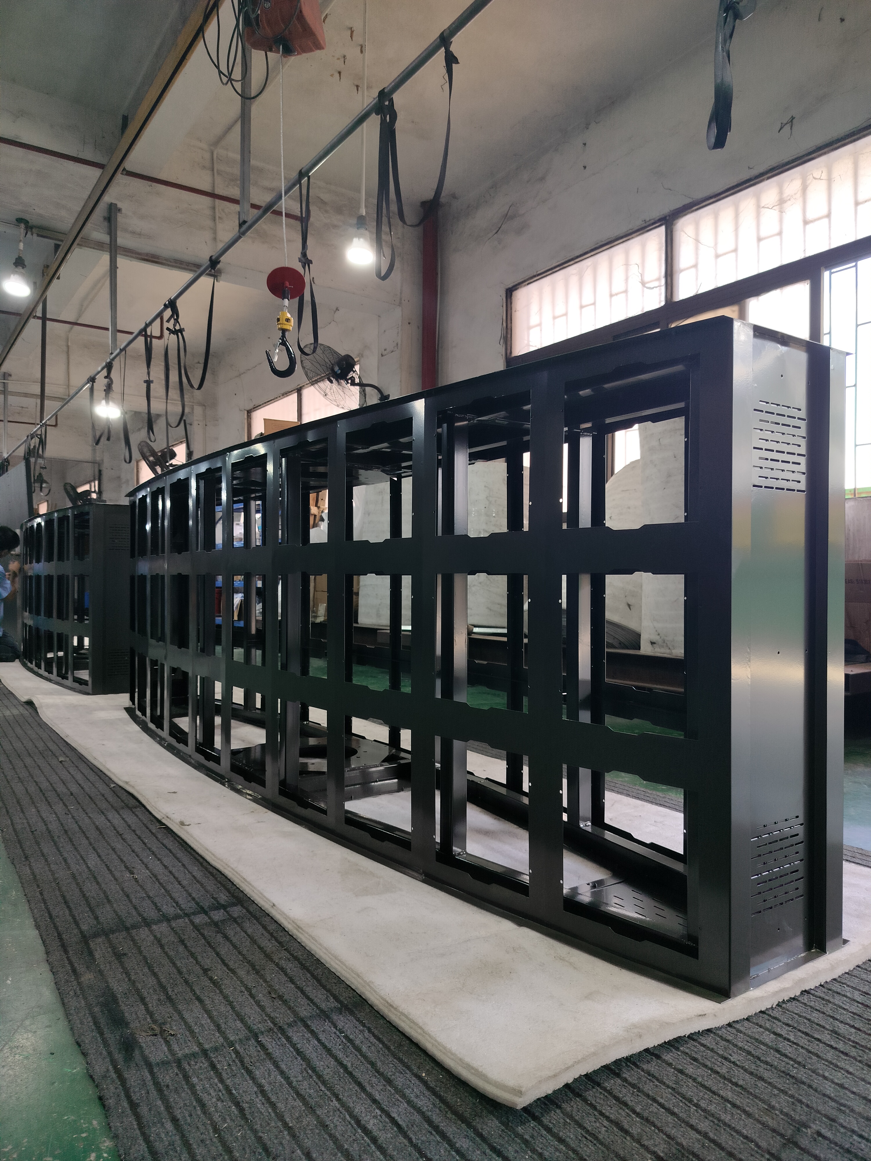 Precision Laser Cut LED Display Frame - Bent Welded Steel with Aluminum Powder Coating