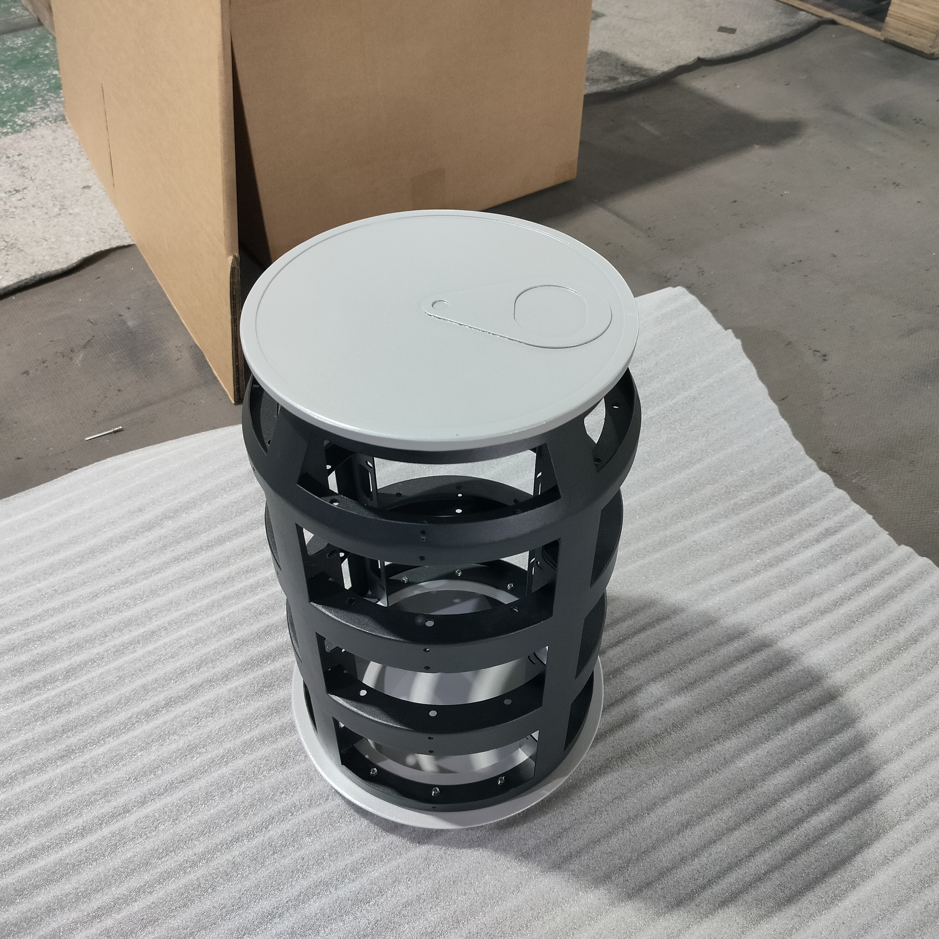 Cylindrical Can-Style LED Display Frame - Custom Aluminum Fabrication