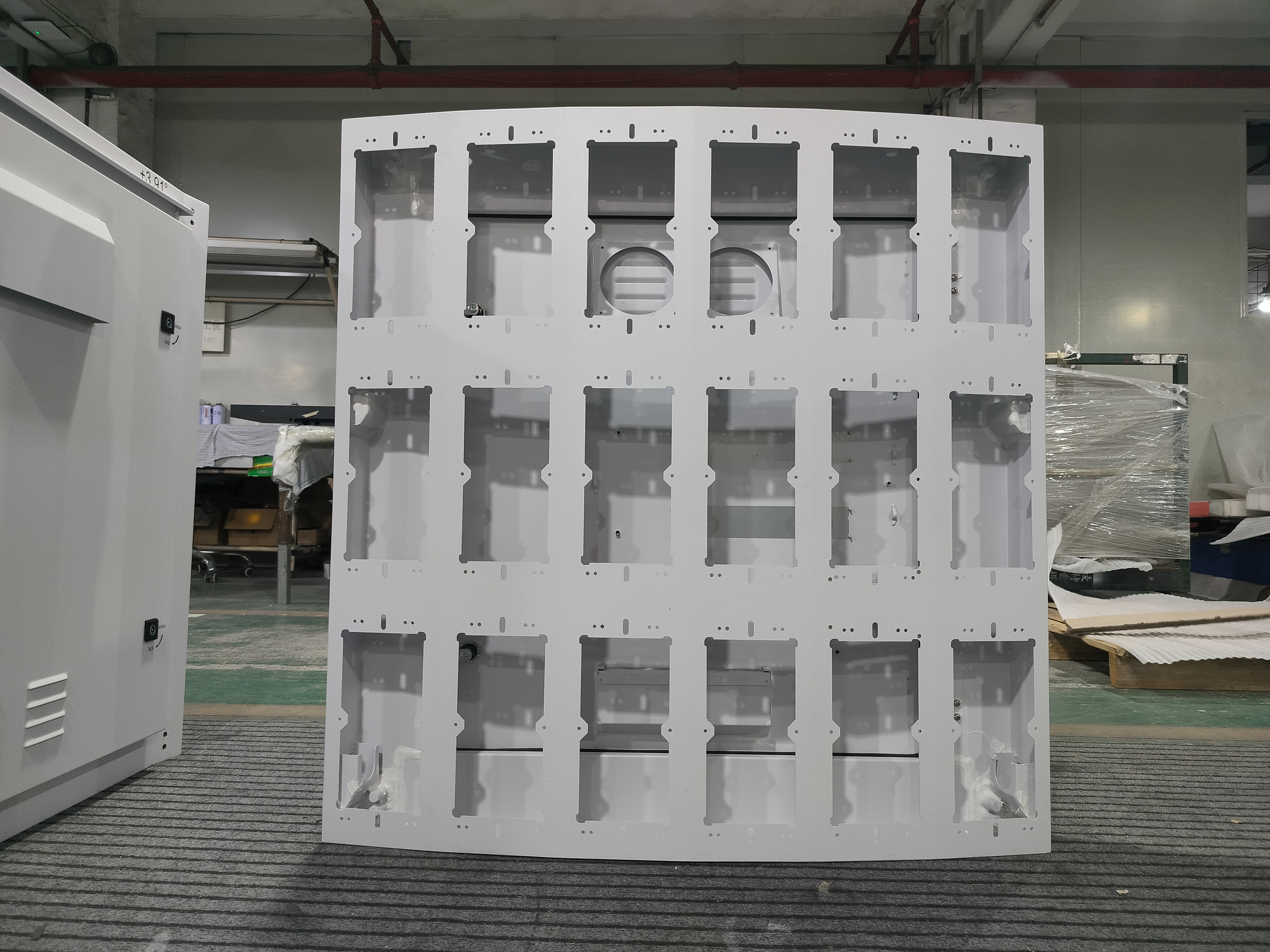 White Arc-shaped Led Display Cabinet