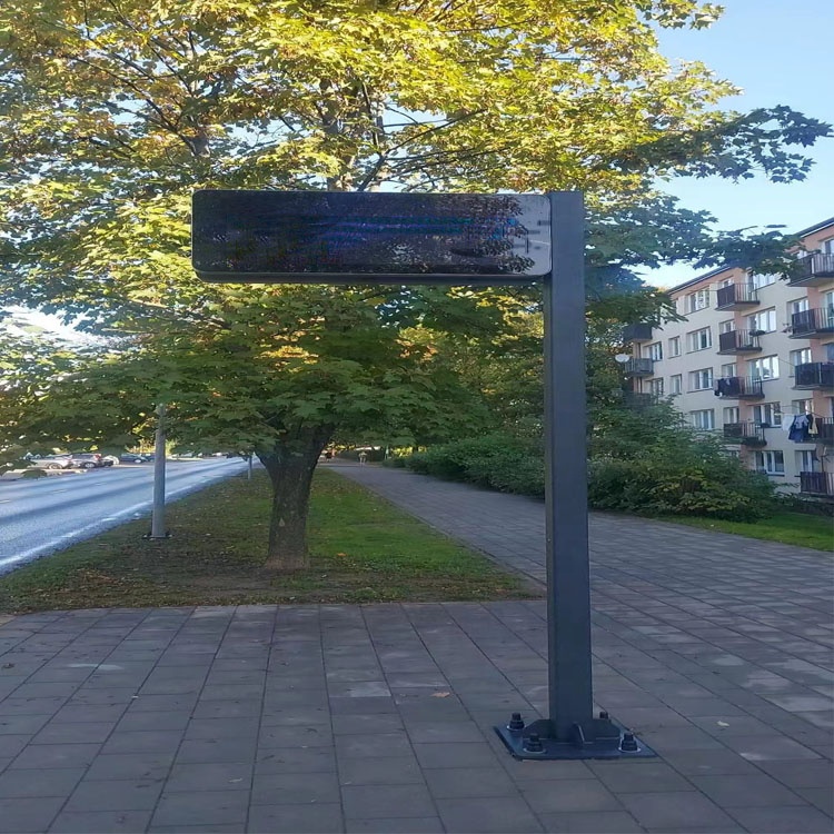 Bus Station Information Display Metal Case with Pole