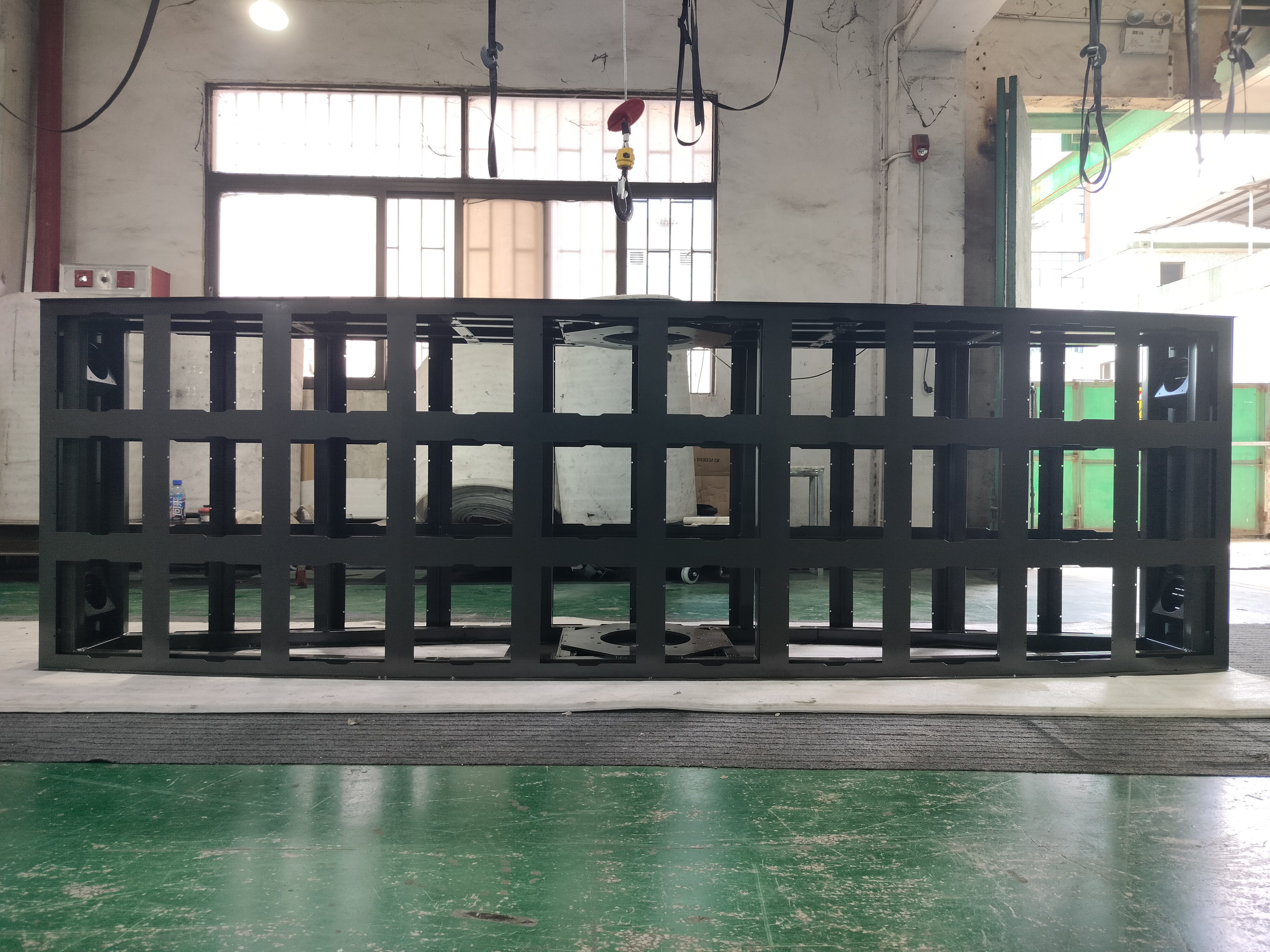 Precision Laser Cut LED Display Frame - Bent Welded Steel with Aluminum Powder Coating